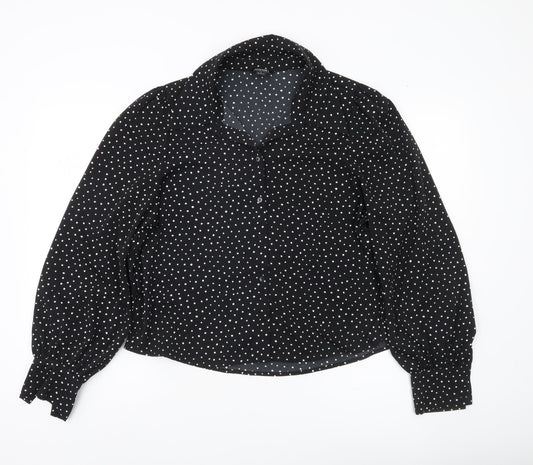 Womens UK Size 14 Monki Black Classic Blouse