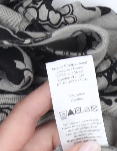 Evans Women’s Grey Floral Wrap Blouse Size 20 Cotton 3/4 Sleeve