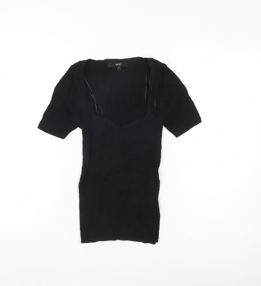 Next Women’s Black XS Slim Fit Sweetheart Knit Top