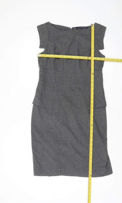 French Connection Women’s Grey Wool Blend Sheath Dress Size 12