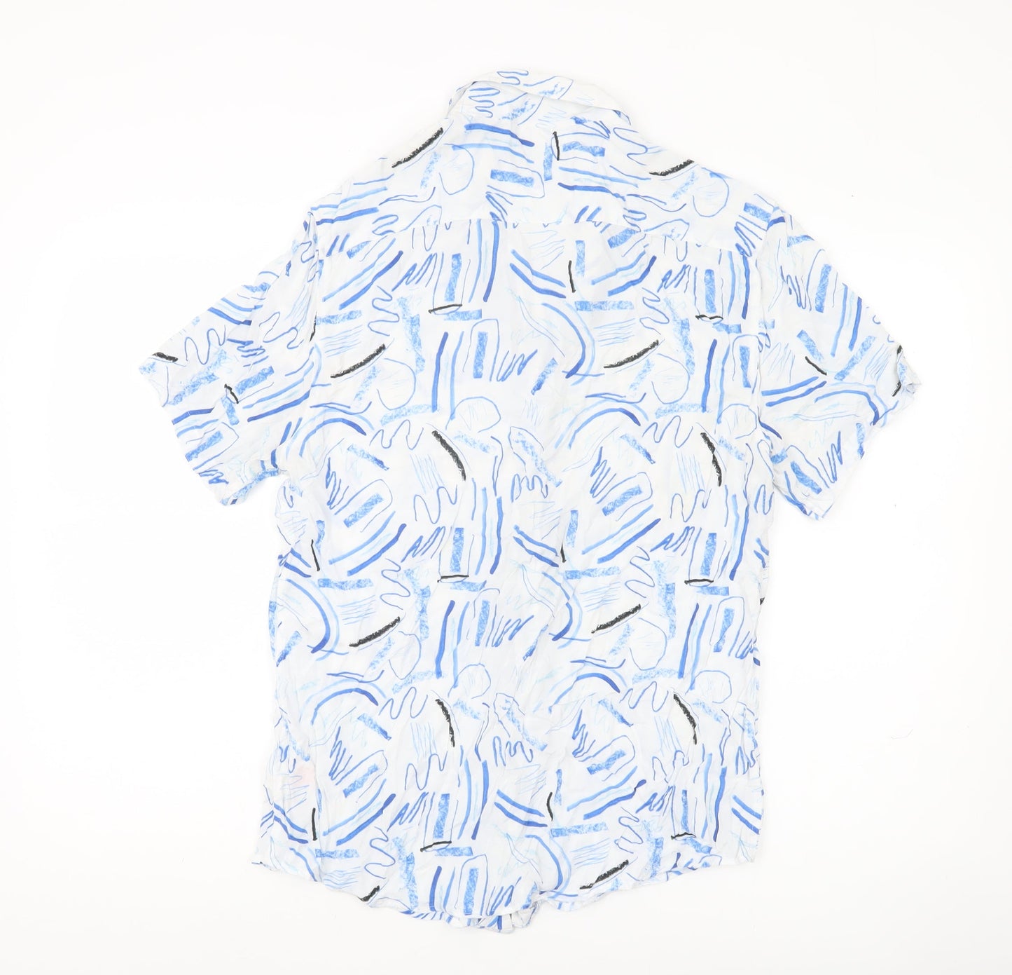 Topman Men's Multicoloured Graphic Print Viscose Shirt M 38-40"
