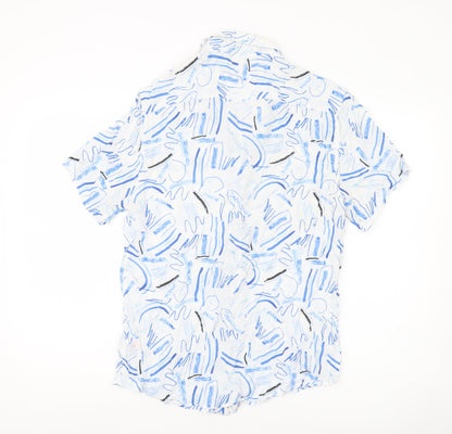 Topman Men's Multicoloured Graphic Print Viscose Shirt M 38-40"