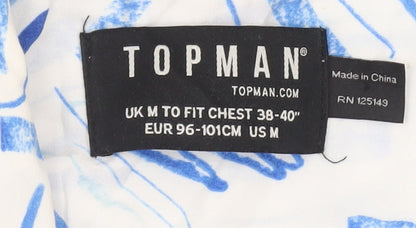 Topman Men's Multicoloured Graphic Print Viscose Shirt M 38-40"