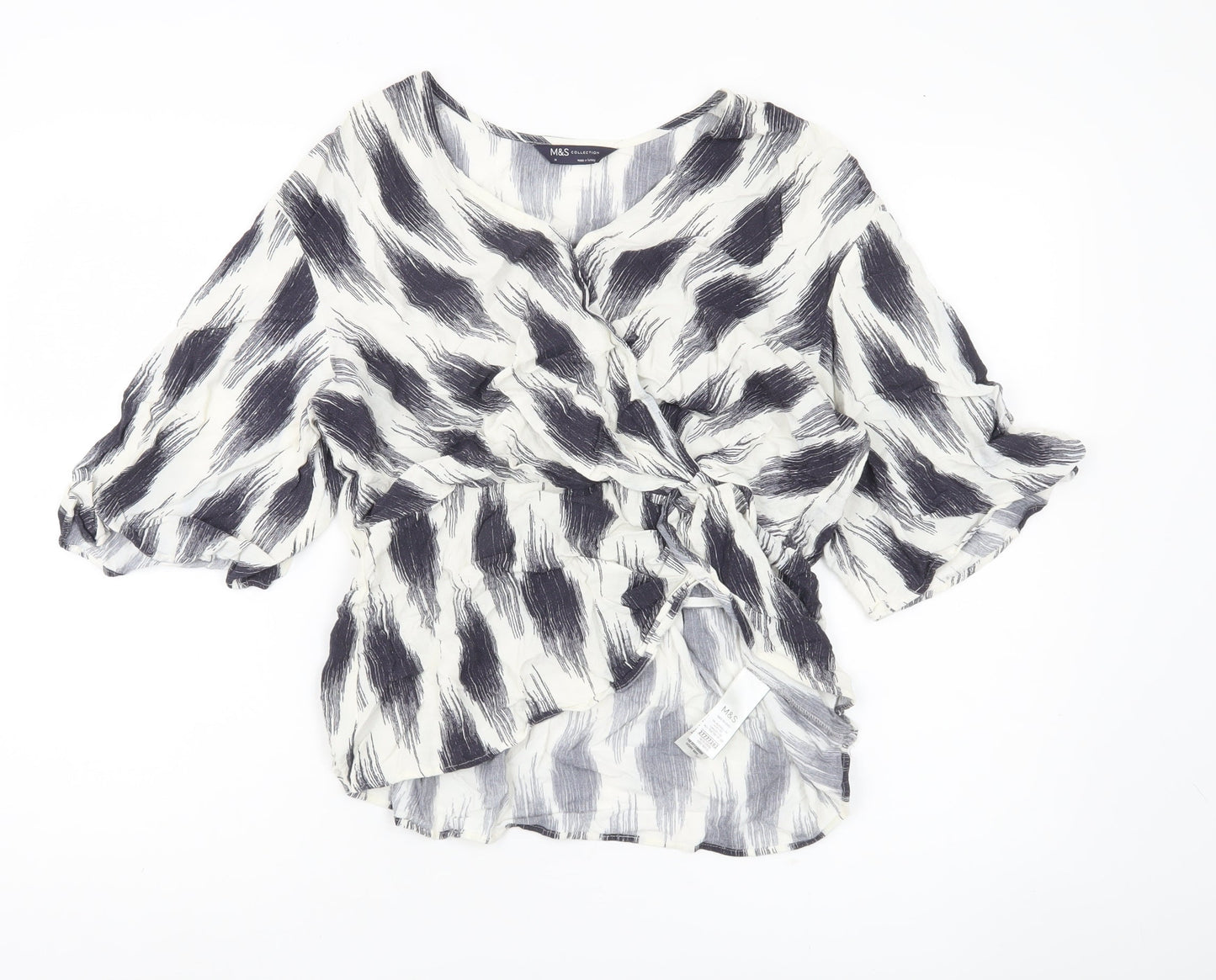 Womens UK Size 14 Marks and Spencer Multicoloured Wrap Blouse