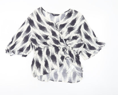 Womens UK Size 14 Marks and Spencer Multicoloured Wrap Blouse