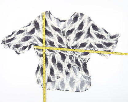 Womens UK Size 14 Marks and Spencer Multicoloured Wrap Blouse
