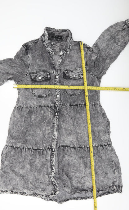 Velvet Heart Women’s Grey Shirt Dress M Lyocell Rayon Casual Travel