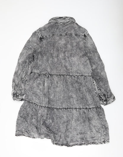 Velvet Heart Women’s Grey Shirt Dress M Lyocell Rayon Casual Travel