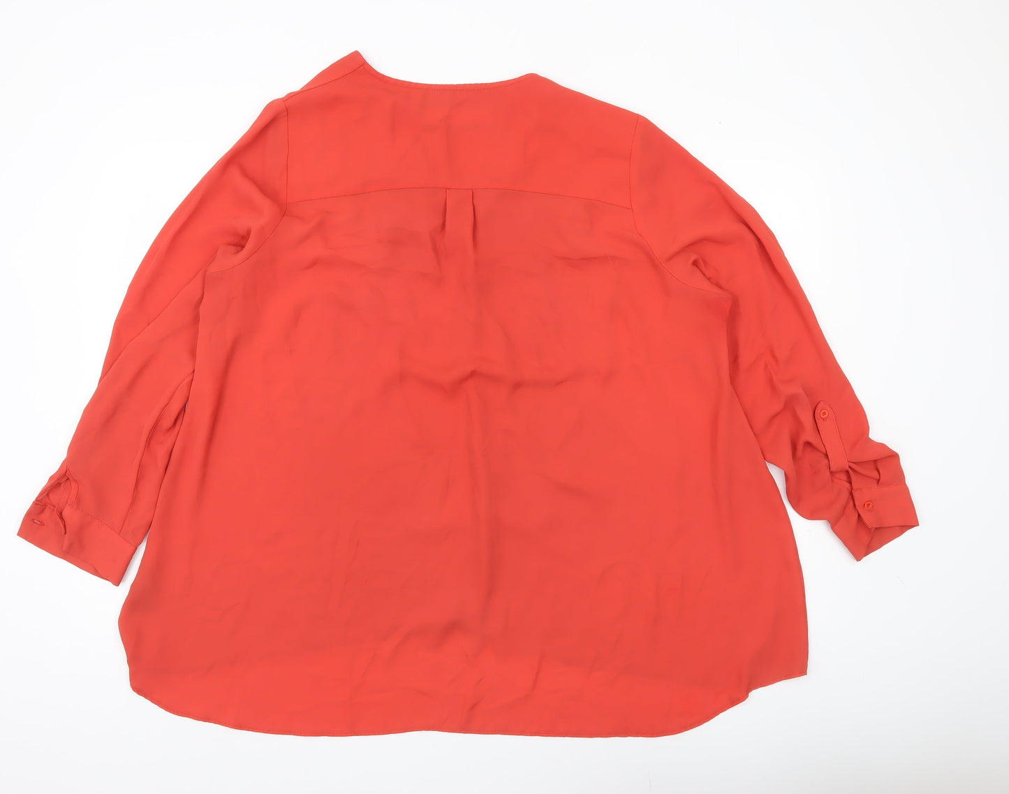 Betty Jackson Black Women’s Red Blouse Size 18 Tunic Long Sleeve