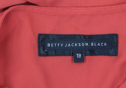 Betty Jackson Black Women’s Red Blouse Size 18 Tunic Long Sleeve