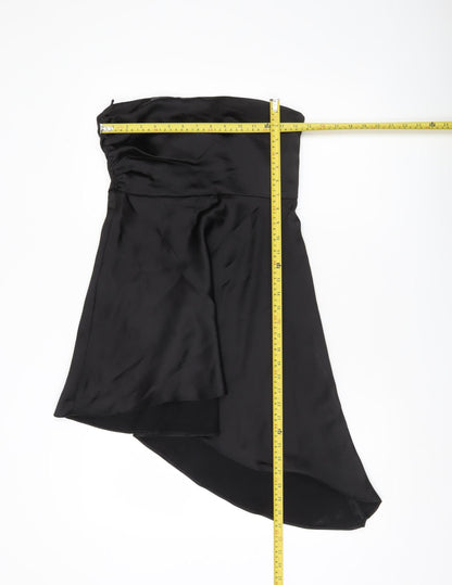 Zara Women Black Size 12 Strapless Asymmetric Hi-Low Party Dress
