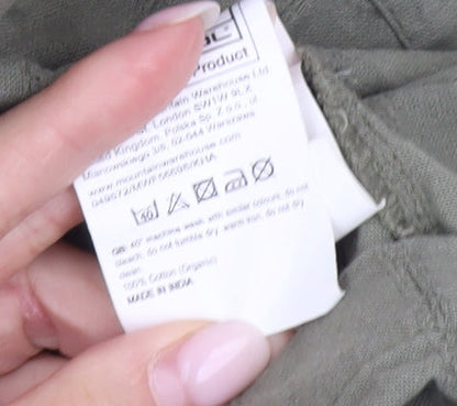 Animal Women’s Green Cotton Midi Sundress Size 14 Button Front