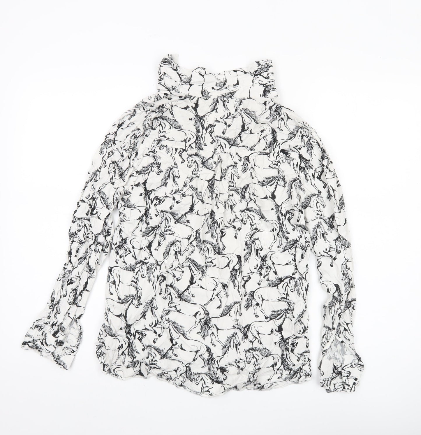 Womens UK Size 10 Warehouse White Basic Blouse
