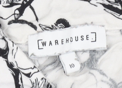 Womens UK Size 10 Warehouse White Basic Blouse