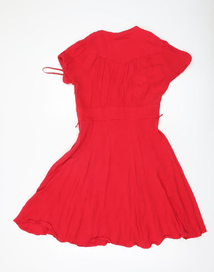 French Connection Women’s Red Size 12 A-Line Knee Length Dress