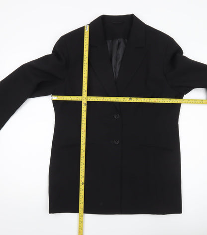 Essentials Womens Black Size 16 Regular Fit Two-Button Suit Jacket