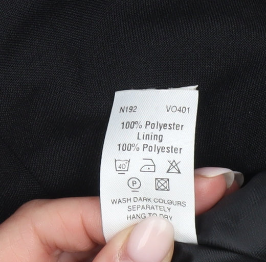 Essentials Womens Black Size 16 Regular Fit Two-Button Suit Jacket