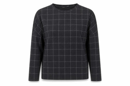 Zara Women Black Check Blouse Long Sleeve Basic Style Size S
