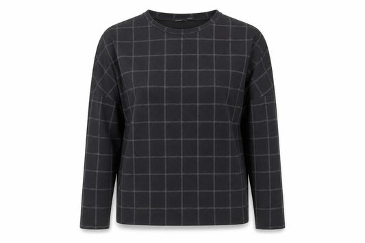 Zara Women Black Check Blouse Long Sleeve Basic Style Size S