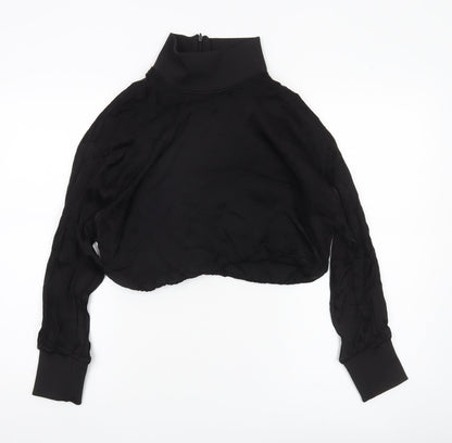 Womens UK Size S Zara Black Cropped Blouse