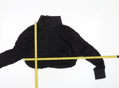 Womens UK Size S Zara Black Cropped Blouse