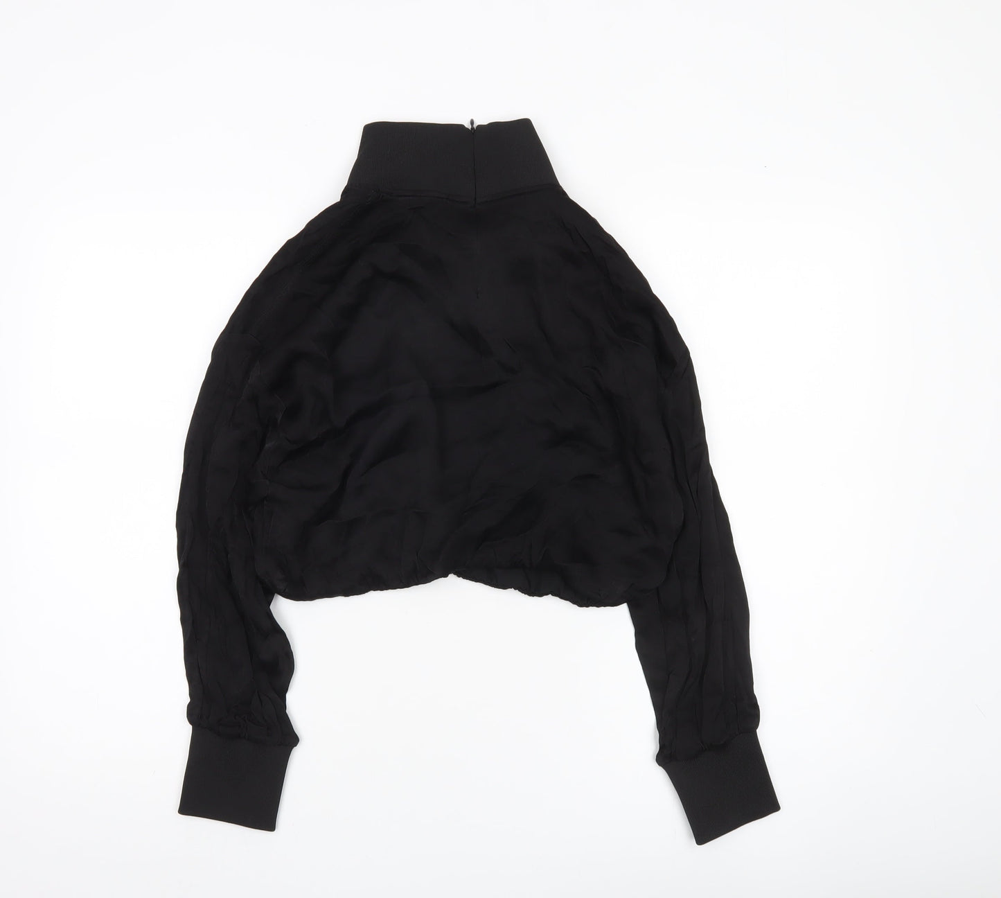 Womens UK Size S Zara Black Cropped Blouse