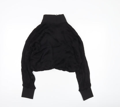 Womens UK Size S Zara Black Cropped Blouse