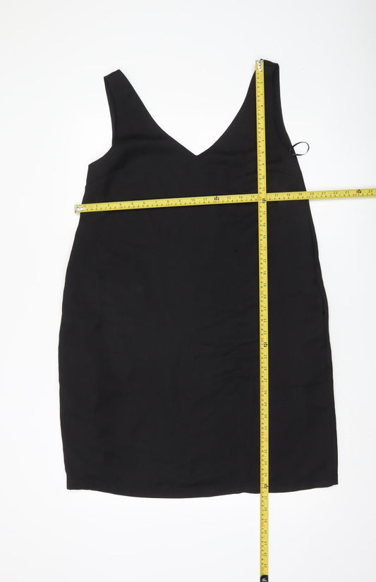 Hush Womens Black Size 12 Slip Dress V-Neck Sleeveless Lined