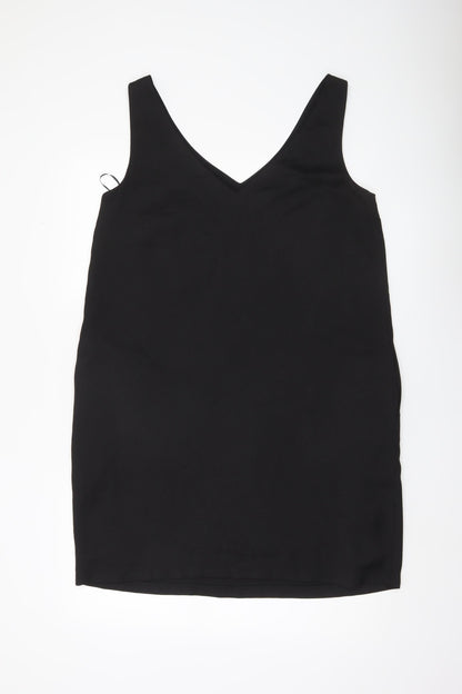 Hush Womens Black Size 12 Slip Dress V-Neck Sleeveless Lined