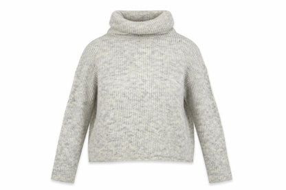 New Look Petite Women’s Grey Cold Shoulder Roll Neck Jumper Size 10