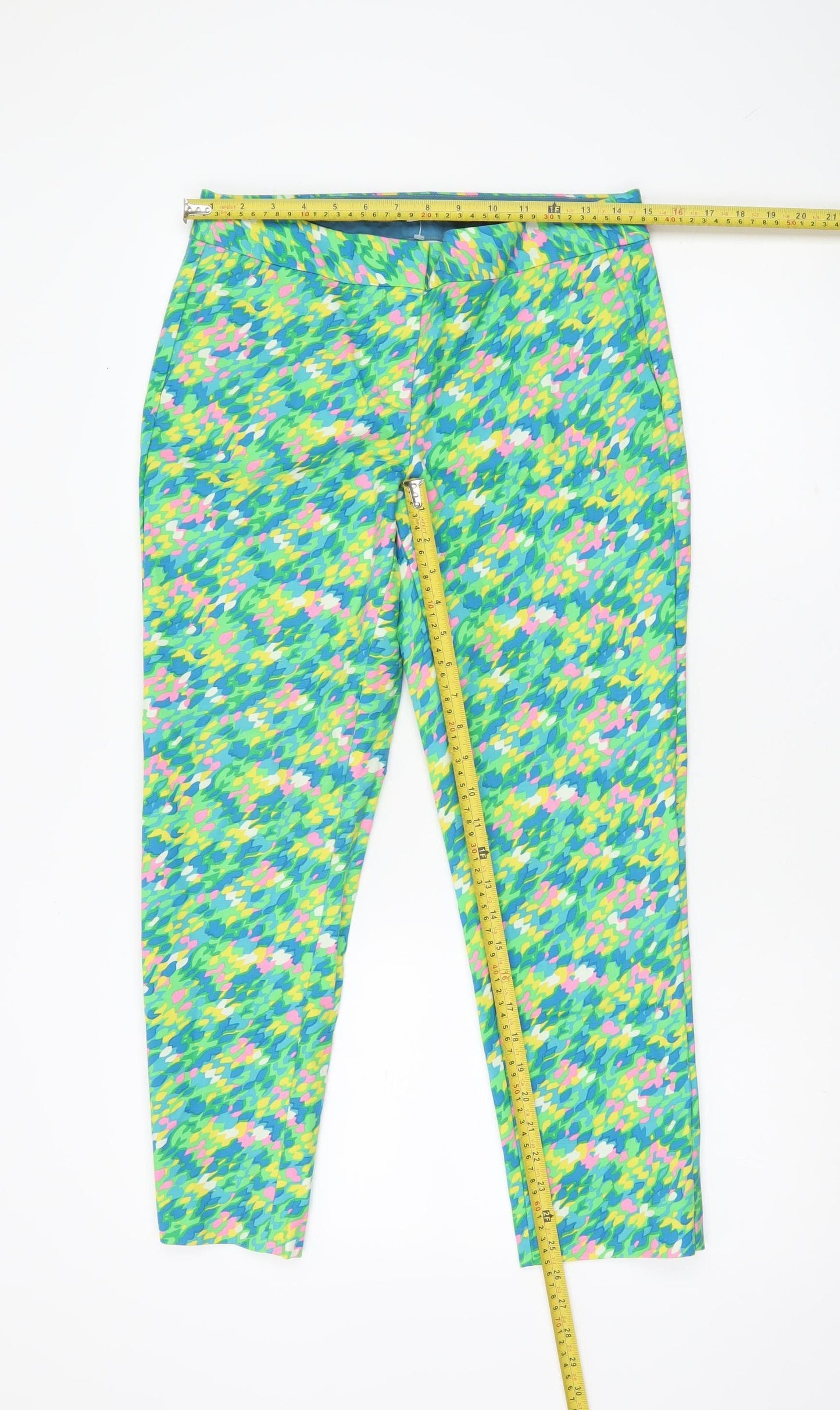 Boden Women’s Multicoloured Slim Fit Cropped Trousers Size 10