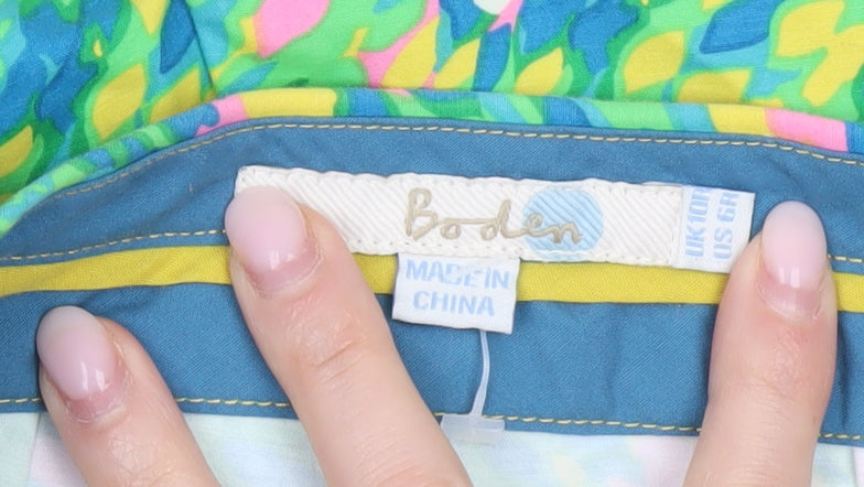 Boden Women’s Multicoloured Slim Fit Cropped Trousers Size 10