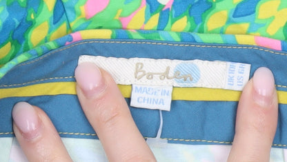 Boden Women’s Multicoloured Slim Fit Cropped Trousers Size 10