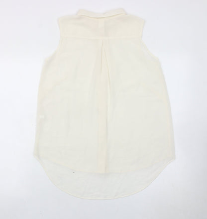 Womens UK Size 10 H&M Ivory Basic Button-Up