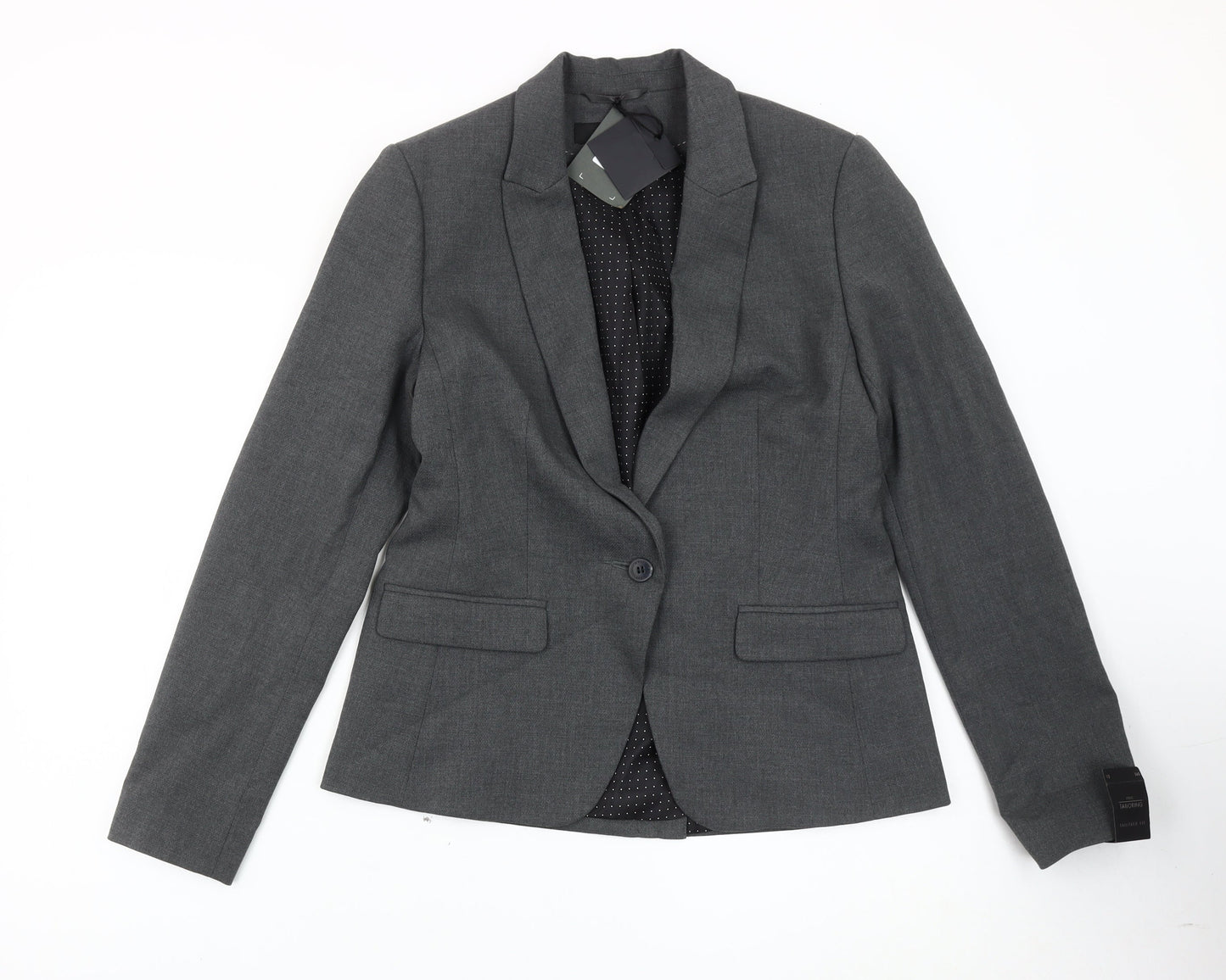 Next Women’s Grey Tailored Fit Suit Jacket Size 12 Classic Workwear