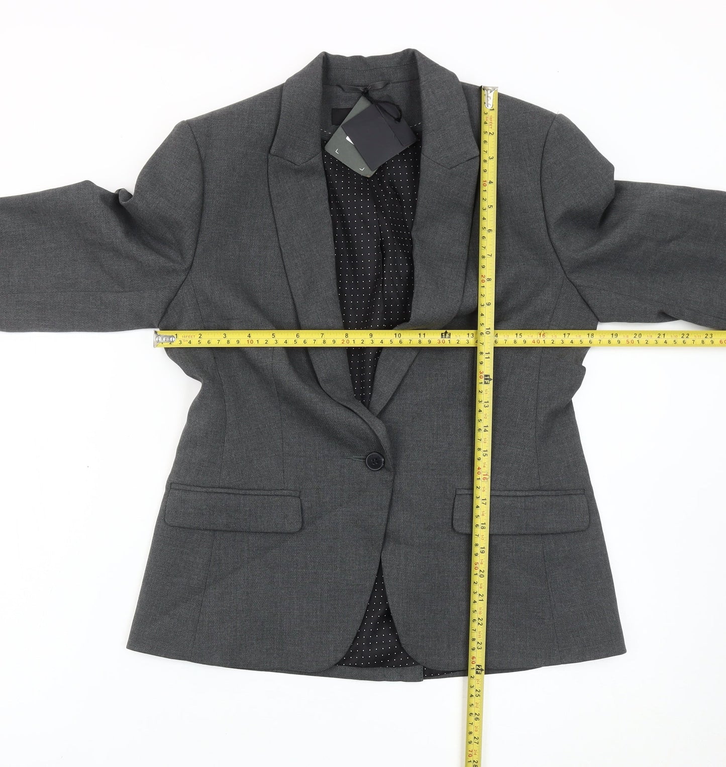 Next Women’s Grey Tailored Fit Suit Jacket Size 12 Classic Workwear