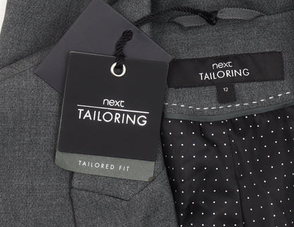 Next Women’s Grey Tailored Fit Suit Jacket Size 12 Classic Workwear