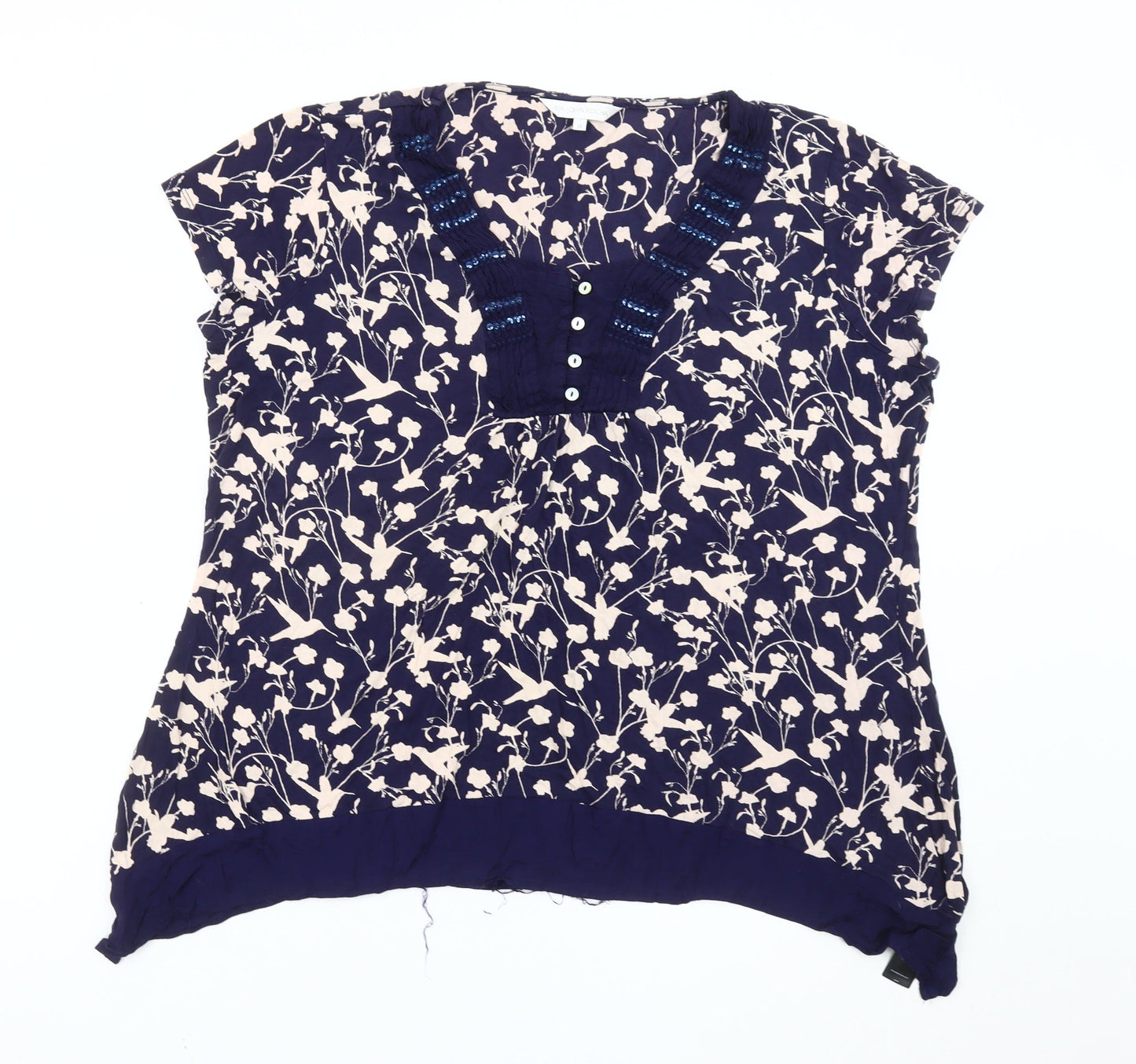 Womens UK Size 20 RJR John Rocha Blue Tunic Blouse