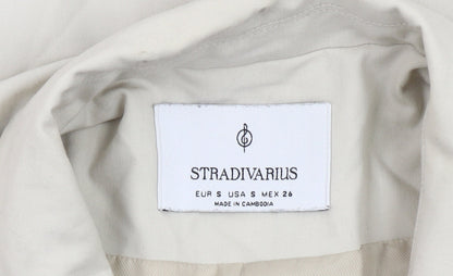 Stradivarius Women Beige Sleeveless Double-Breasted Suit Waistcoat S