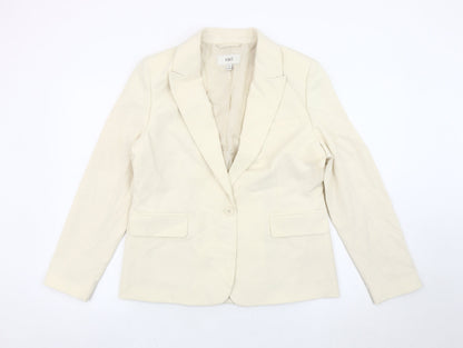 Marks and Spencer Women Ivory Size 12 Regular Blazer Jacket