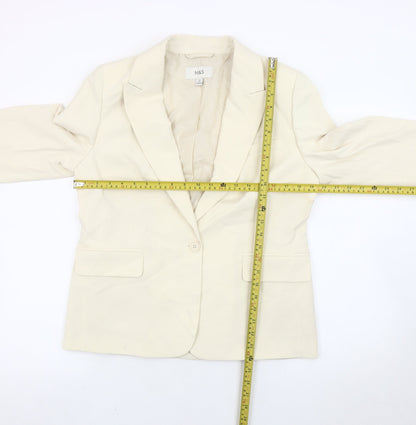 Marks and Spencer Women Ivory Size 12 Regular Blazer Jacket