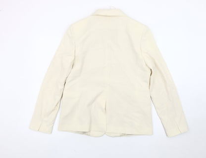 Marks and Spencer Women Ivory Size 12 Regular Blazer Jacket