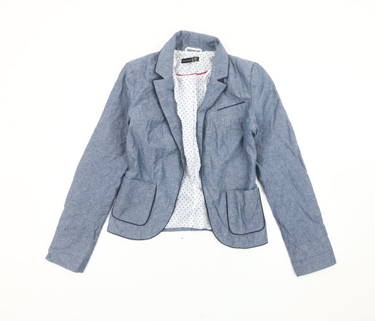 Atmosphere Women’s Blue Chambray Blazer Size 6 UK Single Breasted