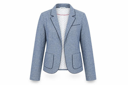 Atmosphere Women’s Blue Chambray Blazer Size 6 UK Single Breasted