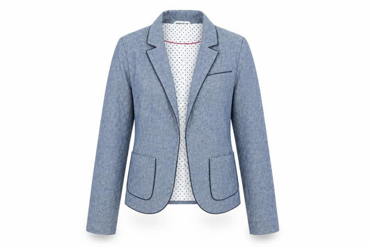 Atmosphere Women’s Blue Chambray Blazer Size 6 UK Single Breasted