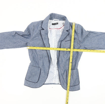 Atmosphere Women’s Blue Chambray Blazer Size 6 UK Single Breasted