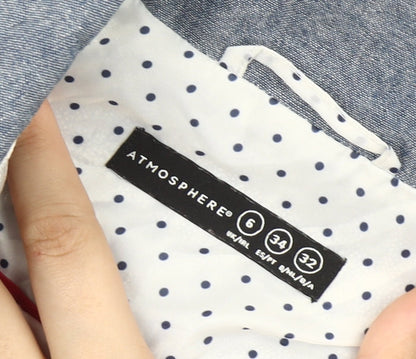 Atmosphere Women’s Blue Chambray Blazer Size 6 UK Single Breasted