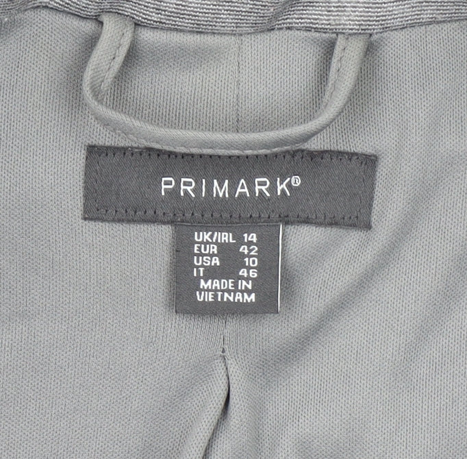 Primark Women’s Grey Blazer UK 14 Regular Fit Single Breasted