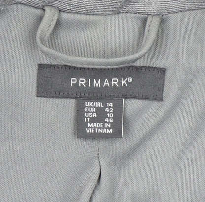 Primark Women’s Grey Blazer UK 14 Regular Fit Single Breasted