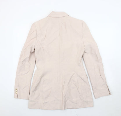 Zara Women Beige Tailored Blazer Jacket Size S Single Breasted
